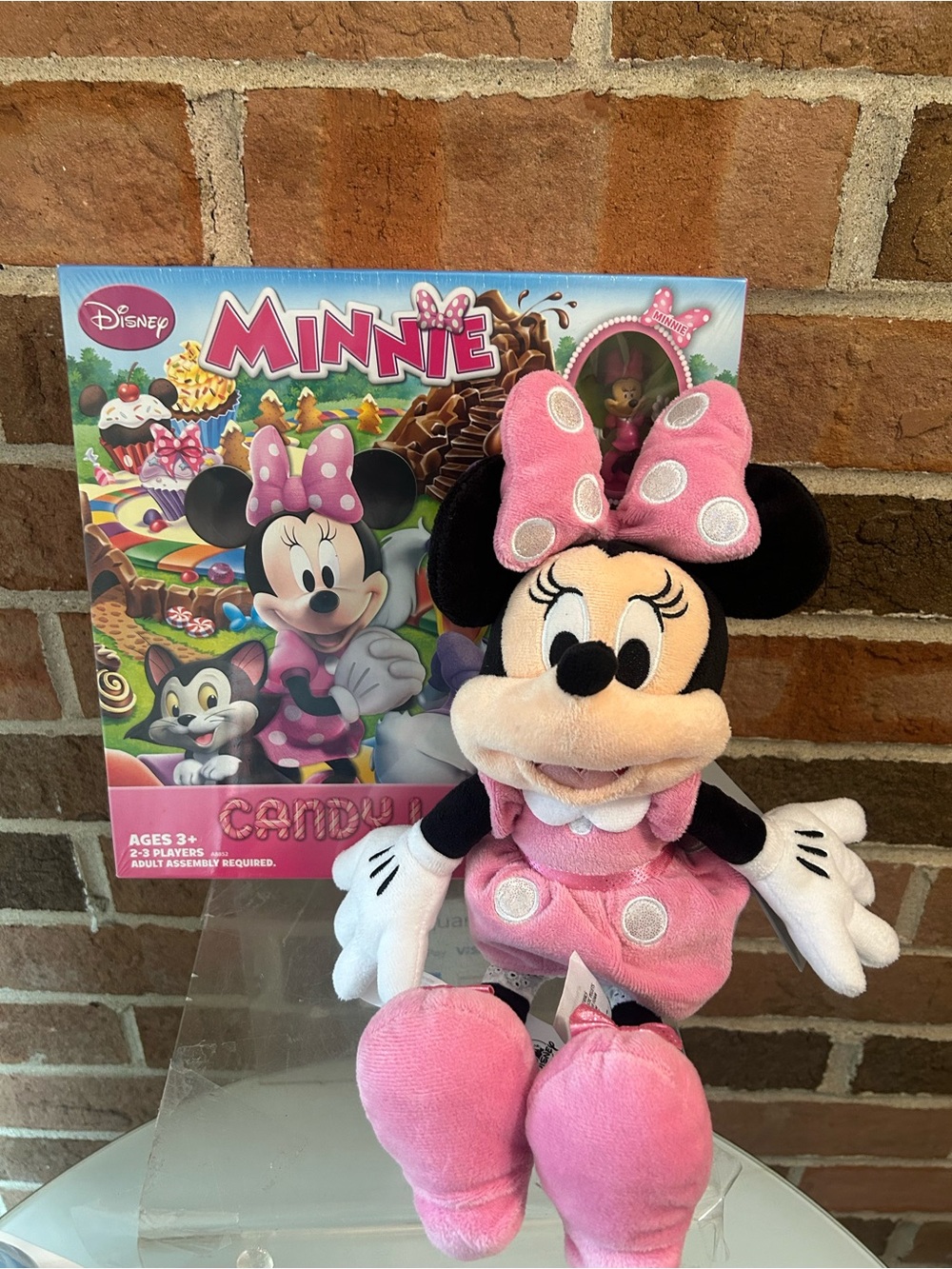 Disney Minnie Mouse Pink Plush Toy  , Minnie Mouse Candy Land and tote bag set